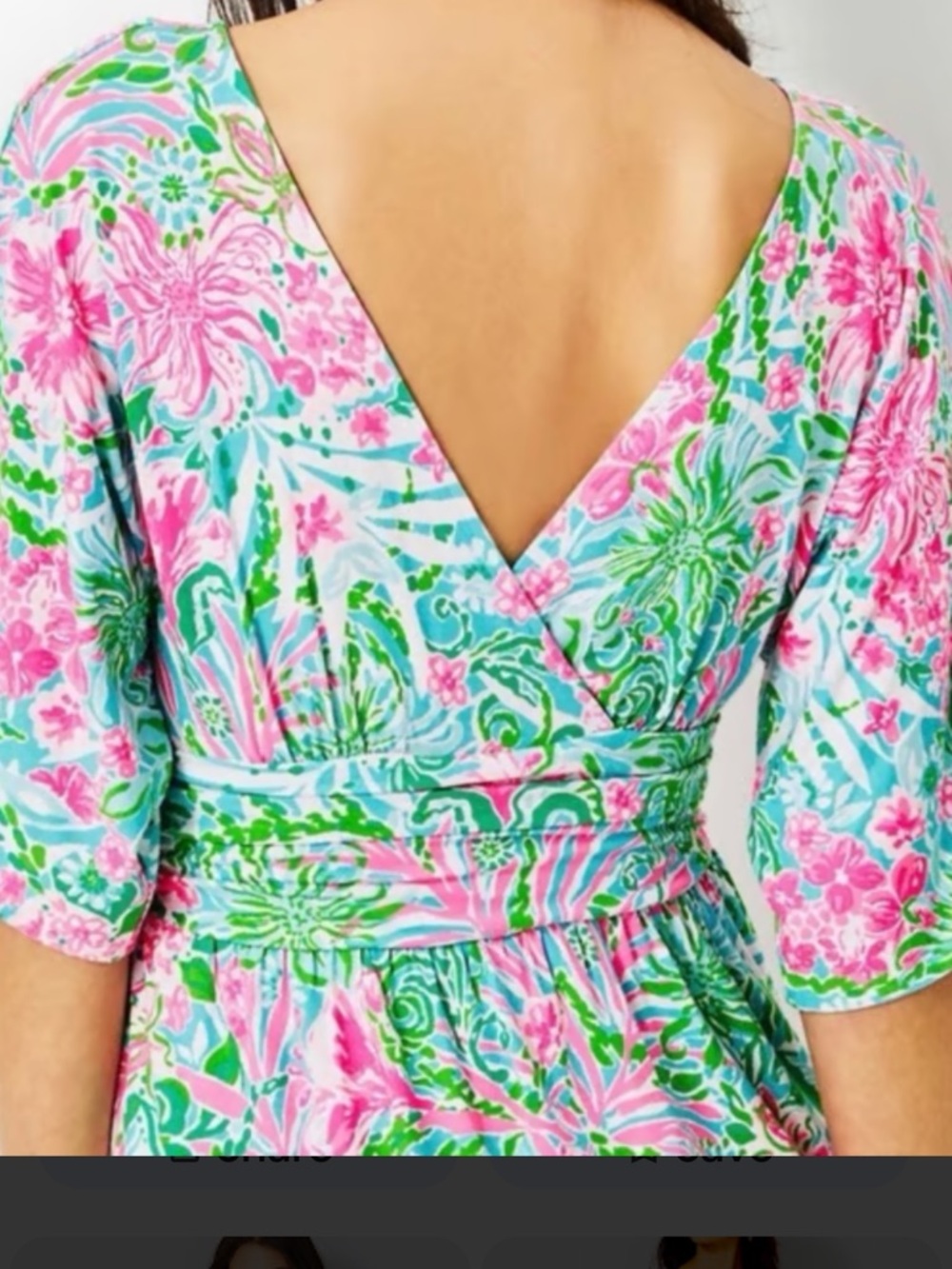 Lily Pulitzer Parigi Floral V-Neck Skort Romper in Pink & Green “Leaf in Wild” M - Picture 2 of 8